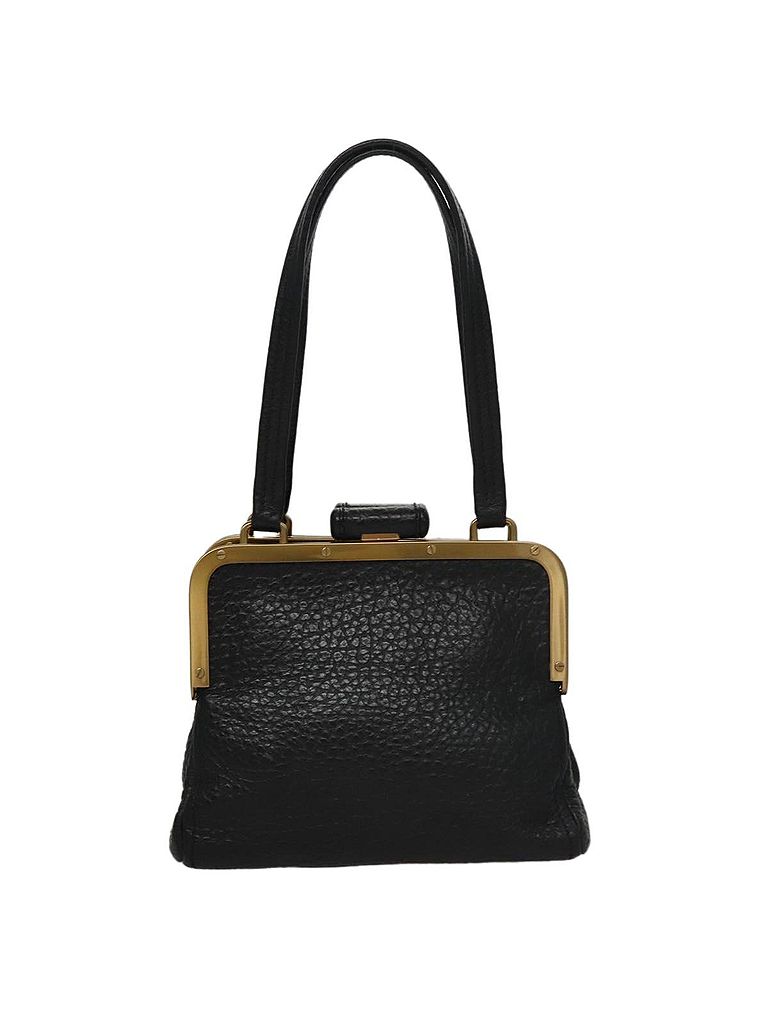Prada 100% Leather Solid Black Black Leather Handbag One size - photo 1