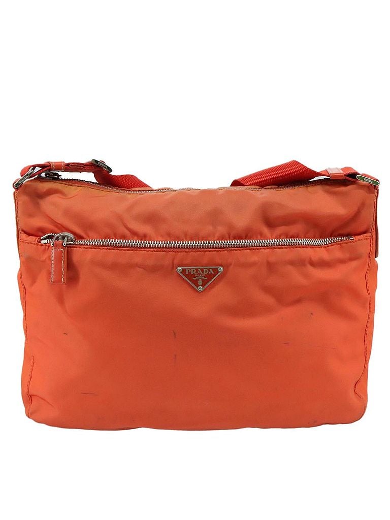 Prada 100% Synthetic Solid Orange Tessuto Orange Synthetic Shoulder Bag One size - photo 1