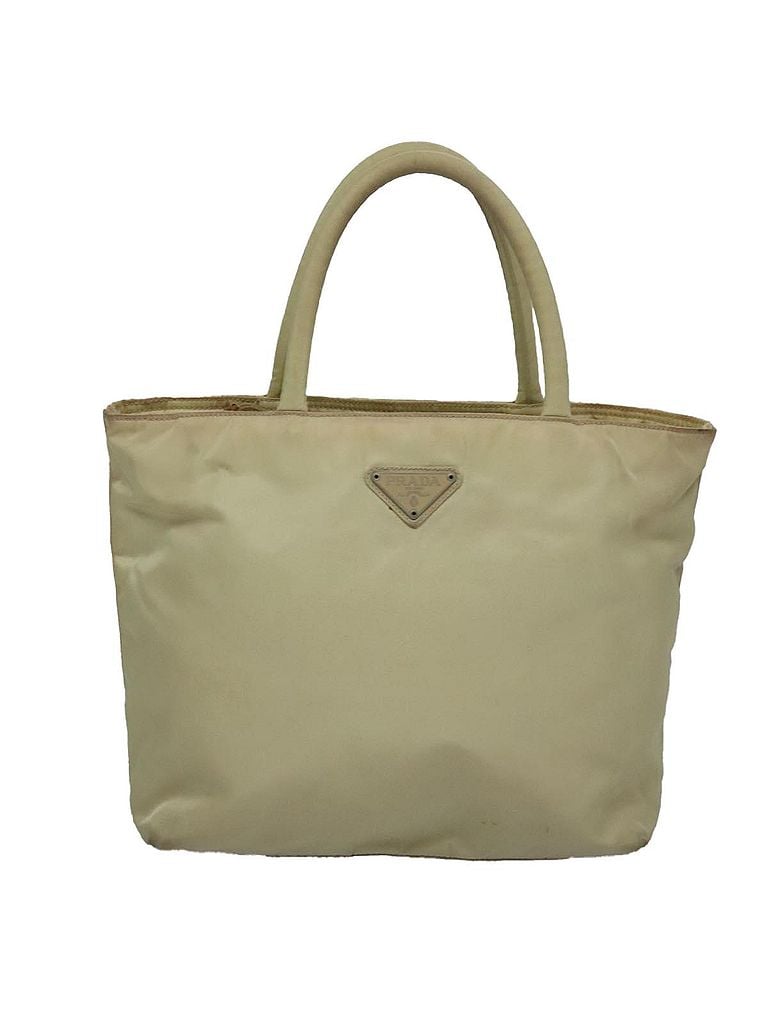 Prada 100% Synthetic Solid Tan Beige Synthetic Handbag One size - photo 1
