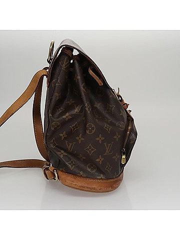Louis Vuitton Montsouris Mm Brown Canvas Backpack Bag (view 2)