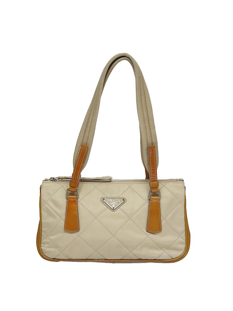 Prada 100% Synthetic Solid Tan Tessuto Beige Synthetic Shoulder Bag One size - photo 1