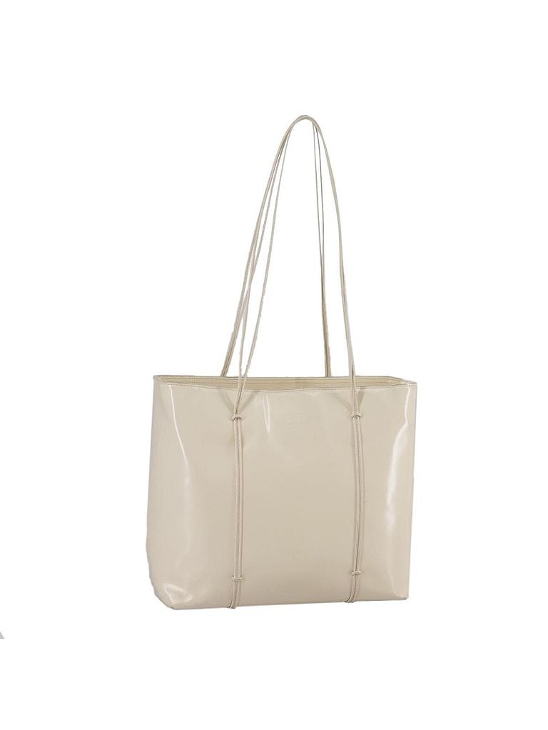 Prada 100% Patent Leather Solid White White Patent Leather Tote Bag One size - photo 1