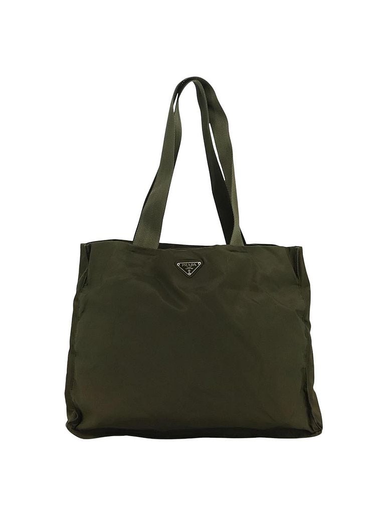 Prada 100% Synthetic Solid Tan Re-Nylon Khaki Synthetic Tote Bag One size - photo 1