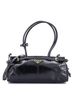 Prada 100% Leather Black Belted Convertible Shoulder Bag Vitello Shine Medium One size - photo 1