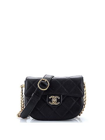 Chanel Moon Flap Messenger Bag Quilted Caviar Mini (view 1)