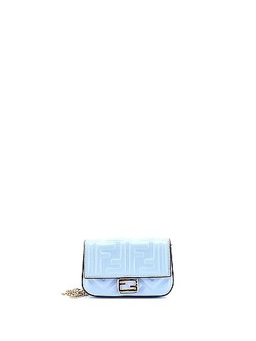 Fendi Chain Baguette Charm Bag Zucca Embossed Leather Nano (view 1)