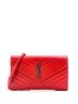 Saint Laurent 100% Leather Red Classic Monogram Wallet on Chain Matelasse Chevron Leather Medium One size - photo 1