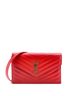 Saint Laurent 100% Leather Red Classic Monogram Wallet on Chain Matelasse Chevron Leather Small One size - photo 1