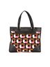 Prada 100% Canvas Black Leather Trimmed Printed Canvas Tote One size - photo 1