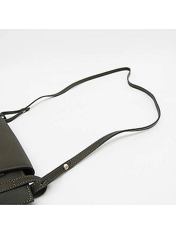 Longchamp Penelope Khaki Leather Shoulder Bag (view 2)