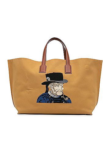 Loewe Large Canvas Embroidered Fisherman T Shopper Tote (view 1)