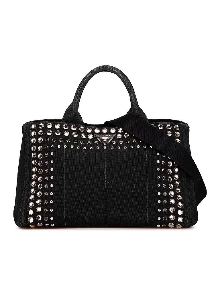 Prada 100% Canvas Black Canapa Bijoux Satchel One size - photo 1