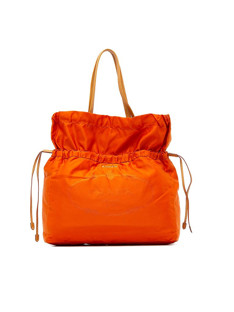 Prada 100% Nylon Orange Tessuto Logo Drawstring Tote One size - photo 1