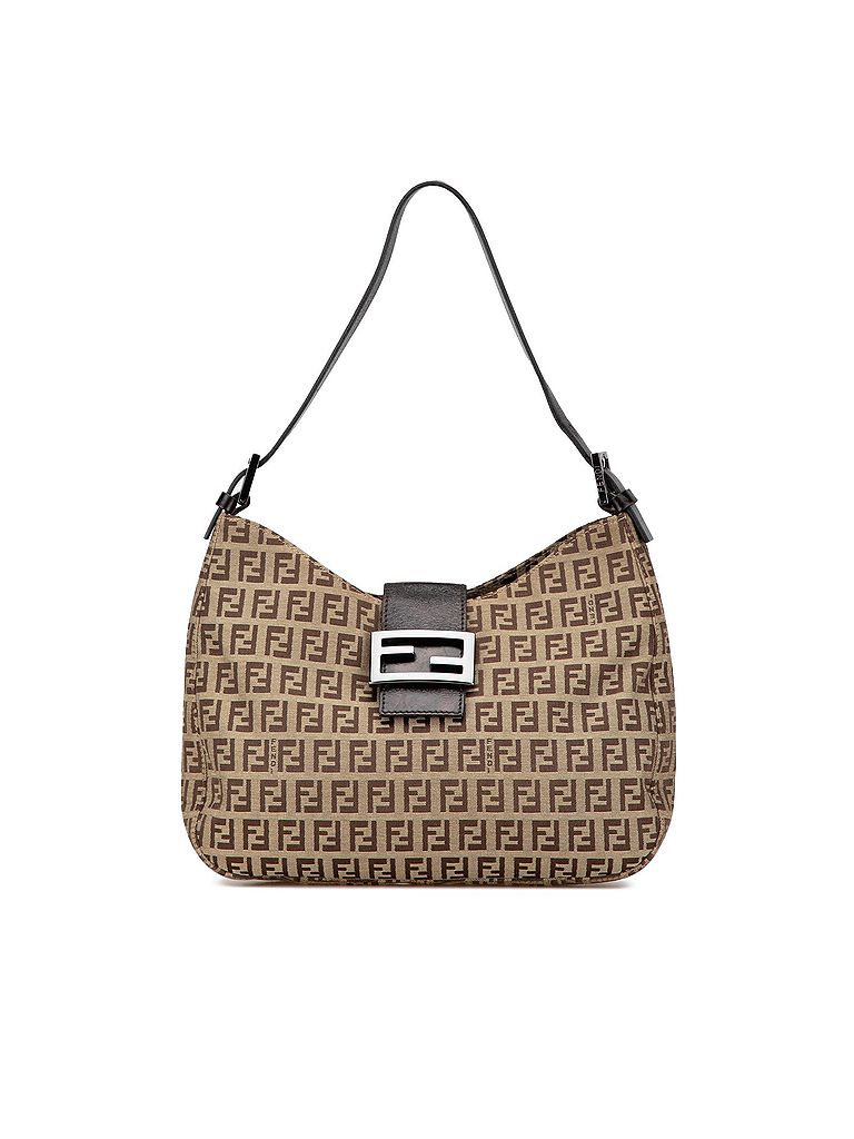 Fendi 100% Canvas Brown Zucchino Canvas Shoulder Bag One size - photo 1