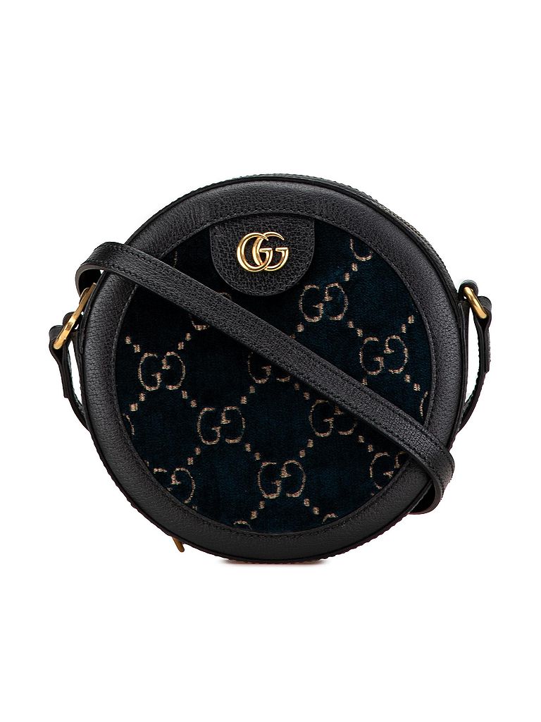 Gucci 100% Velvet Blue GG Velvet Ophidia Round Crossbody One size - photo 1
