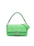 Fendi 100% Leather Green Zucca Embossed Stitched Leather Baguette Satchel One size - photo 1