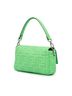 Fendi 100% Leather Green Zucca Embossed Stitched Leather Baguette Satchel One size - photo 3