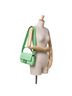 Fendi 100% Leather Green Zucca Embossed Stitched Leather Baguette Satchel One size - photo 2