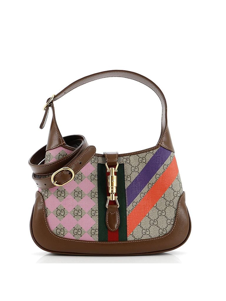 Gucci 100% Coatead Canvas Brown Jackie 1961 Hobo Printed GG Coated Canvas Small One size - photo 1