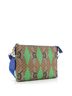 Gucci 100% Coatead Canvas Green Wristlet Pouch Rhombus GG Coated Canvas with Leather Medium One size - photo 3