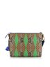 Gucci 100% Coatead Canvas Green Wristlet Pouch Rhombus GG Coated Canvas with Leather Medium One size - photo 4