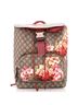 Gucci 100% Coatead Canvas Brown Multi Color Buckle Backpack Blooms Print GG Coated Canvas Medium One size - photo 1