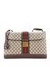 Gucci 100% Coatead Canvas Brown Padlock Web Messenger Bag GG Coated Canvas Large One size - photo 1