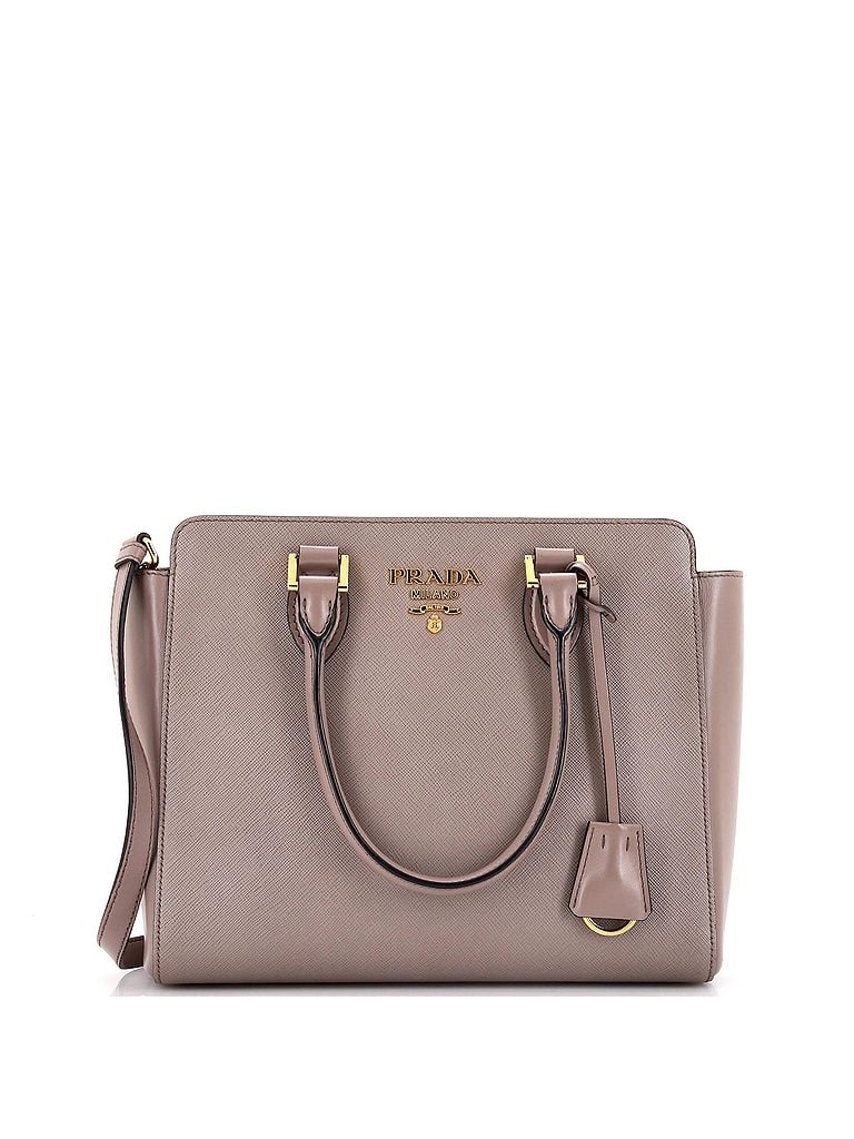 Prada 100% Leather Tan Convertible Tote Saffiano with Soft Calf Small One size - photo 1