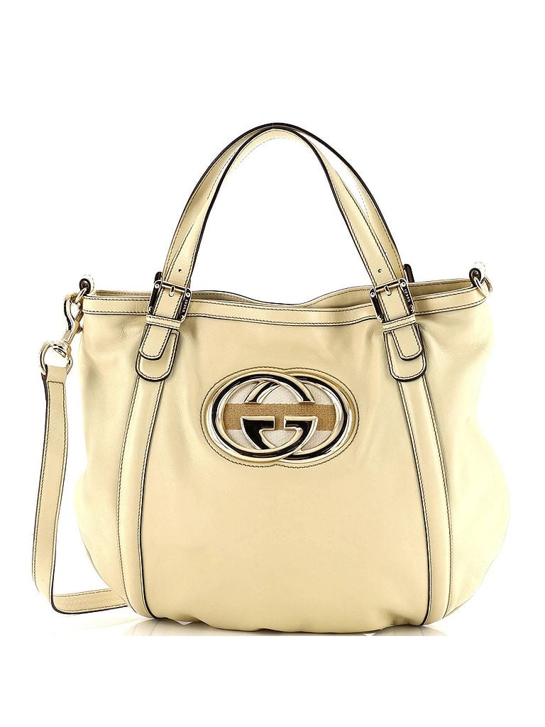 Gucci 100% Leather Tan Britt Web Convertible Satchel Leather Large One size - photo 1