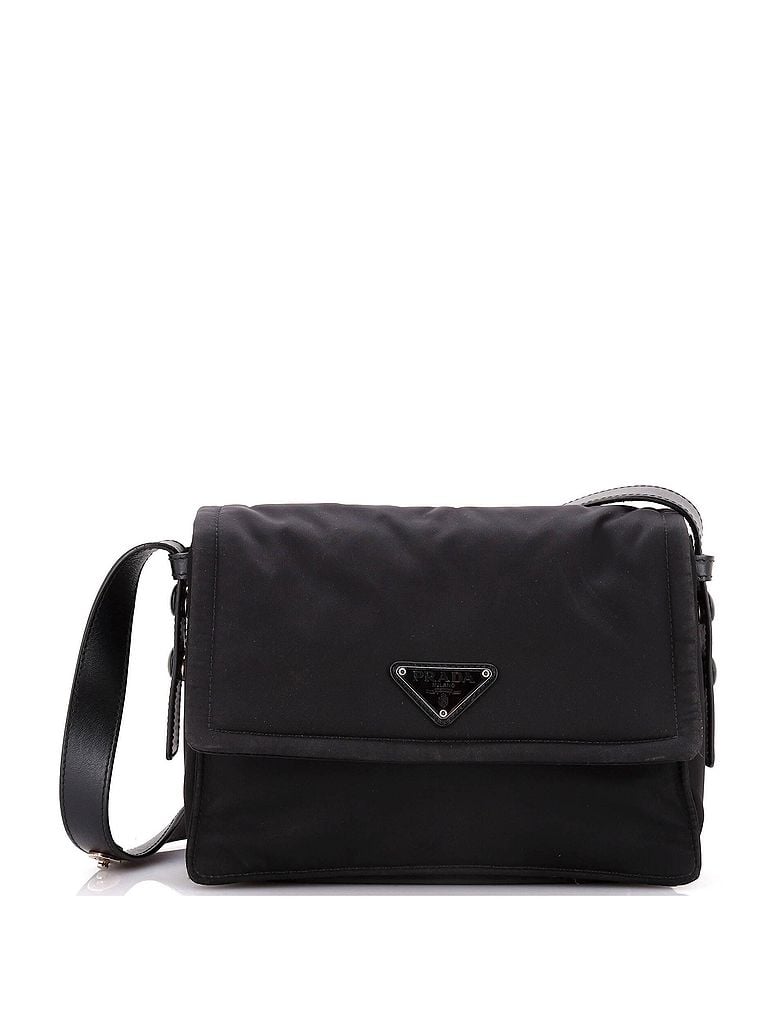Prada 100% Nylon Black Padded Flap Shoulder Bag Re-Nylon Small One size - photo 1