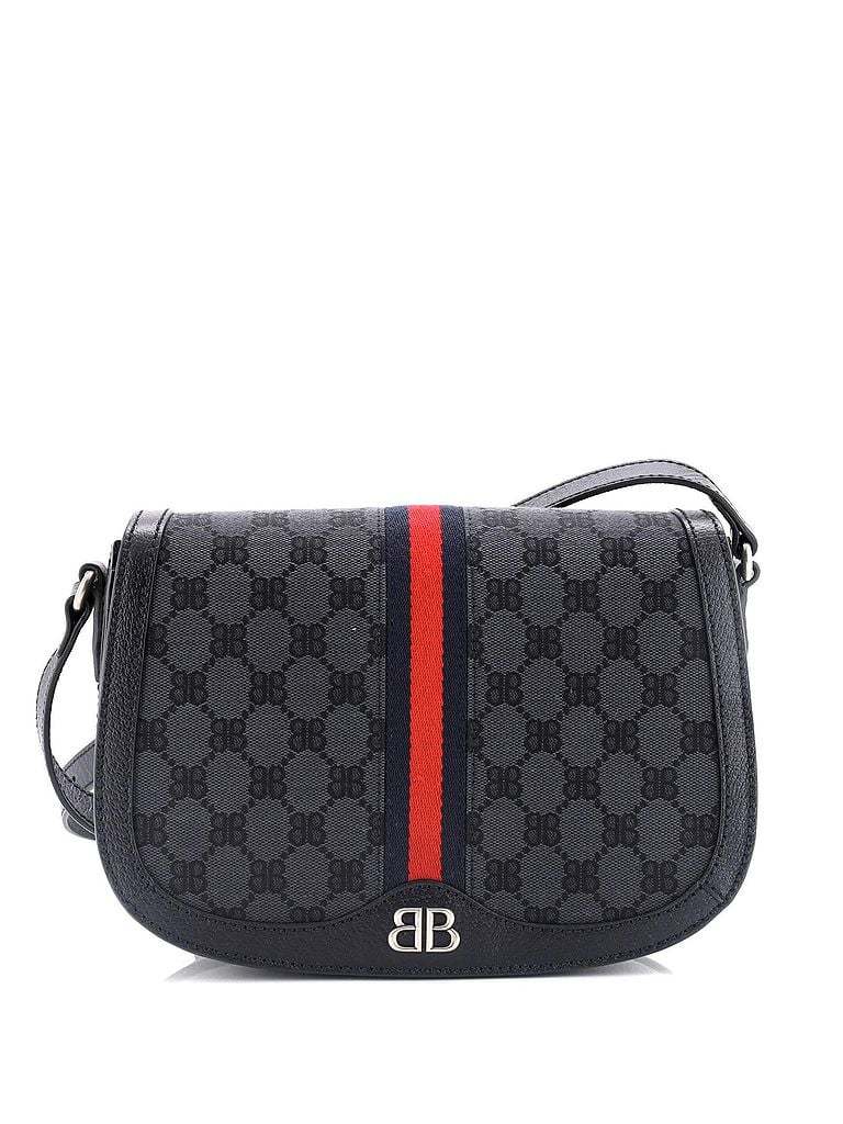 Gucci 100% Coatead Canvas Black x Balenciaga The Hacker Project Flap Messenger Bag BB Coated Canvas Medium One size - photo 1