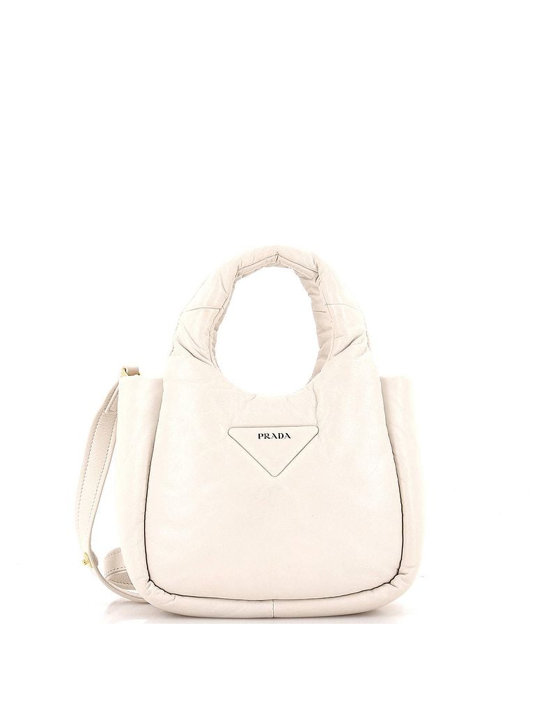 Prada 100% Leather White Padded Soft Tote Leather Mini One size - photo 1
