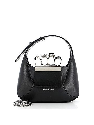 Alexander McQueen Jewelled Hobo Leather Mini (view 1)