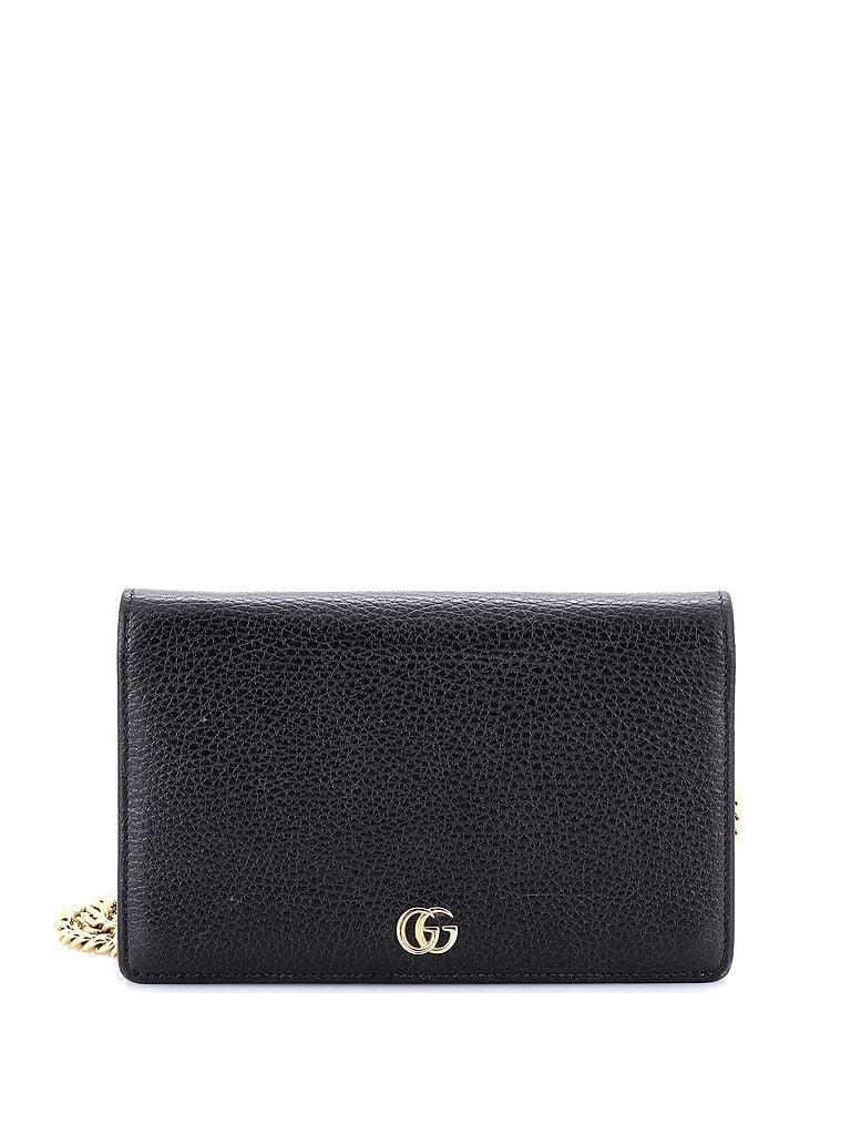 Gucci 100% Leather Black Petite GG Marmont Chain Wallet Leather Mini One size - photo 1
