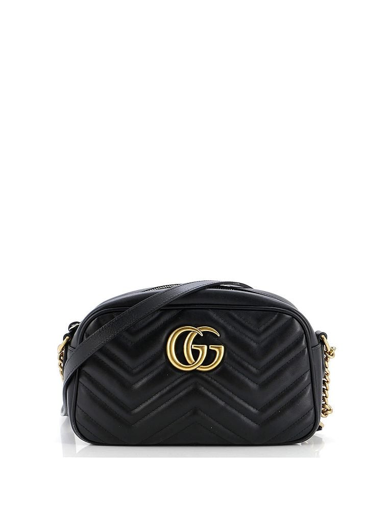 Gucci 100% Leather Black GG Marmont Shoulder Bag Matelasse Leather Small One size - photo 1