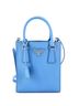 Prada 100% Leather Blue Lux Convertible Shopper Tote Saffiano Leather Mini One size - photo 1