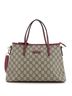 Gucci 100% Coatead Canvas Pink Brown Convertible Zip Tote GG Coated Canvas with Leather Medium One size - photo 1