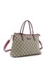 Gucci 100% Coatead Canvas Pink Brown Convertible Zip Tote GG Coated Canvas with Leather Medium One size - photo 3