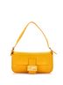 Fendi 100% Leather Yellow Baguette Bag Logo Embossed Leather Small One size - photo 1