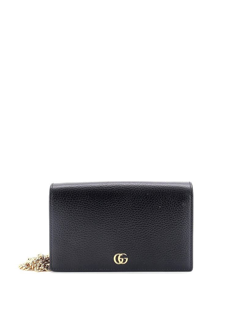 Gucci 100% Leather Black Petite GG Marmont Chain Wallet Leather Mini One size - photo 1