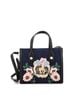 Gucci 100% Denim Blue Multi Color Tiger Pearl Tote Embroidered Denim Small One size - photo 1