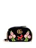 Gucci 100% Textile Black GG Marmont Shoulder Bag Matelasse Velvet with Applique Small One size - photo 1