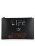 Gucci 100% Leather Black Zipped Pouch GucciGhost Leather Medium One size - photo 1