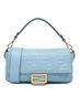 Fendi 100% Leather Blue Zucca Embossed Leather Baguette Satchel One size - photo 1
