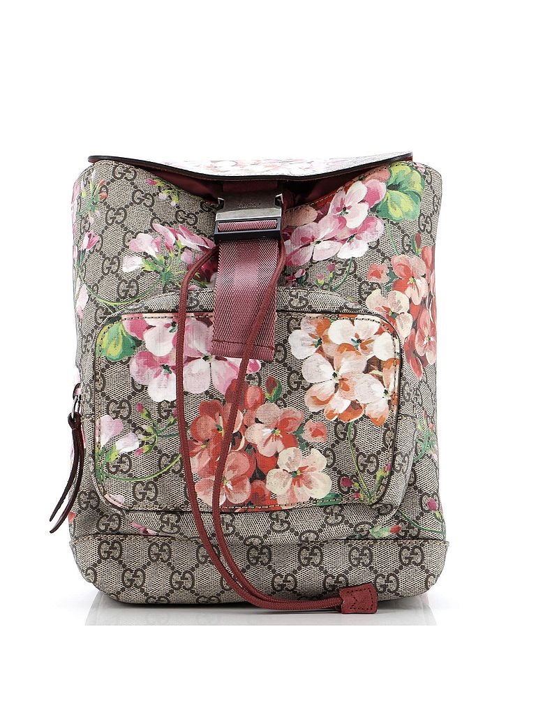Gucci 100% Coatead Canvas Brown Buckle Backpack Blooms Print GG Coated Canvas Small One size - photo 1