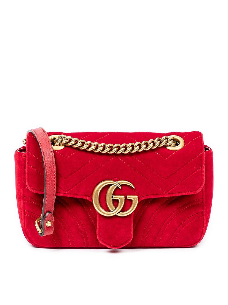 Gucci Red Mini Heart Marmont Chain Crossbody  One size - photo 1
