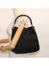 Gucci 100% Synthetic Solid Black Bamboo Black Synthetic Shoulder Bag One size - photo 7
