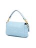 Fendi 100% Leather Blue Zucca Embossed Leather Baguette Satchel One size - photo 3