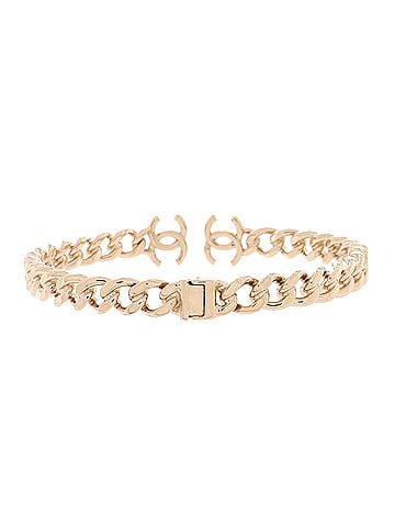 Chanel CC Chain Link Choker Necklace Metal (view 2)