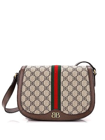 Gucci x Balenciaga The Hacker Project Flap Messenger Bag BB Coated Canvas Medium (view 1)